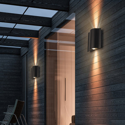 LuxRoyale Modern Outdoor Wall Sconce Black Up Down Light Fixture