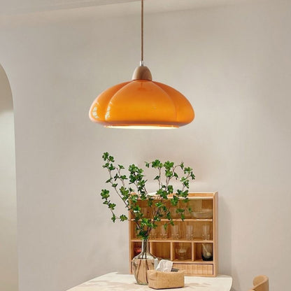 RoyaleGlow Retro Glass Pumpkin Pendant Light-Hanging Ceiling Lamp For Kitchen & Dining