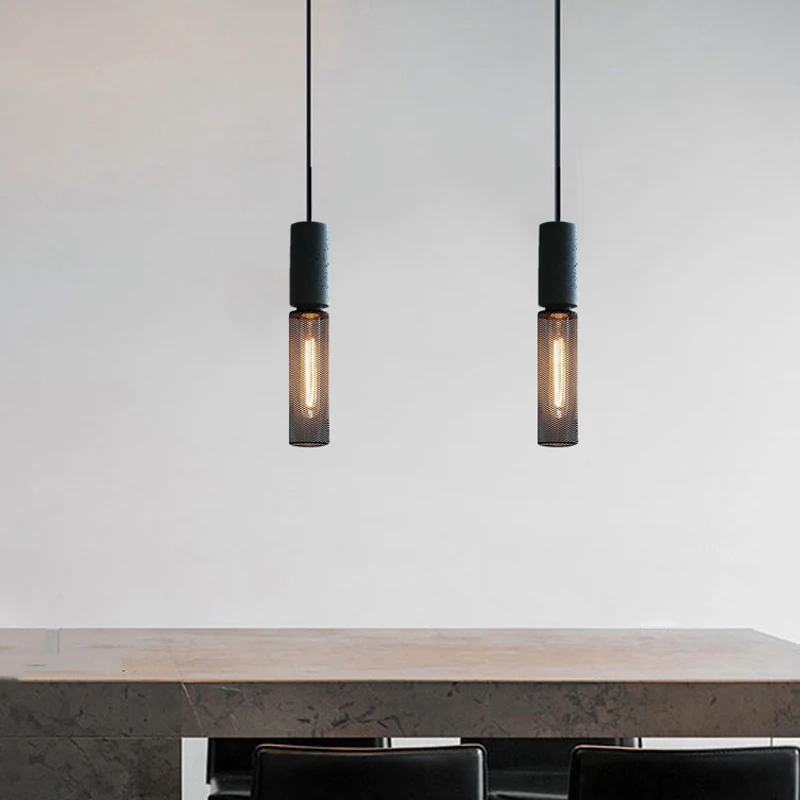 LuxRoyale Industrial Style Pendant Light for Cyber Loft, Vintage Charm, Mesh Cage Shade, Dimmable Edison Bulb