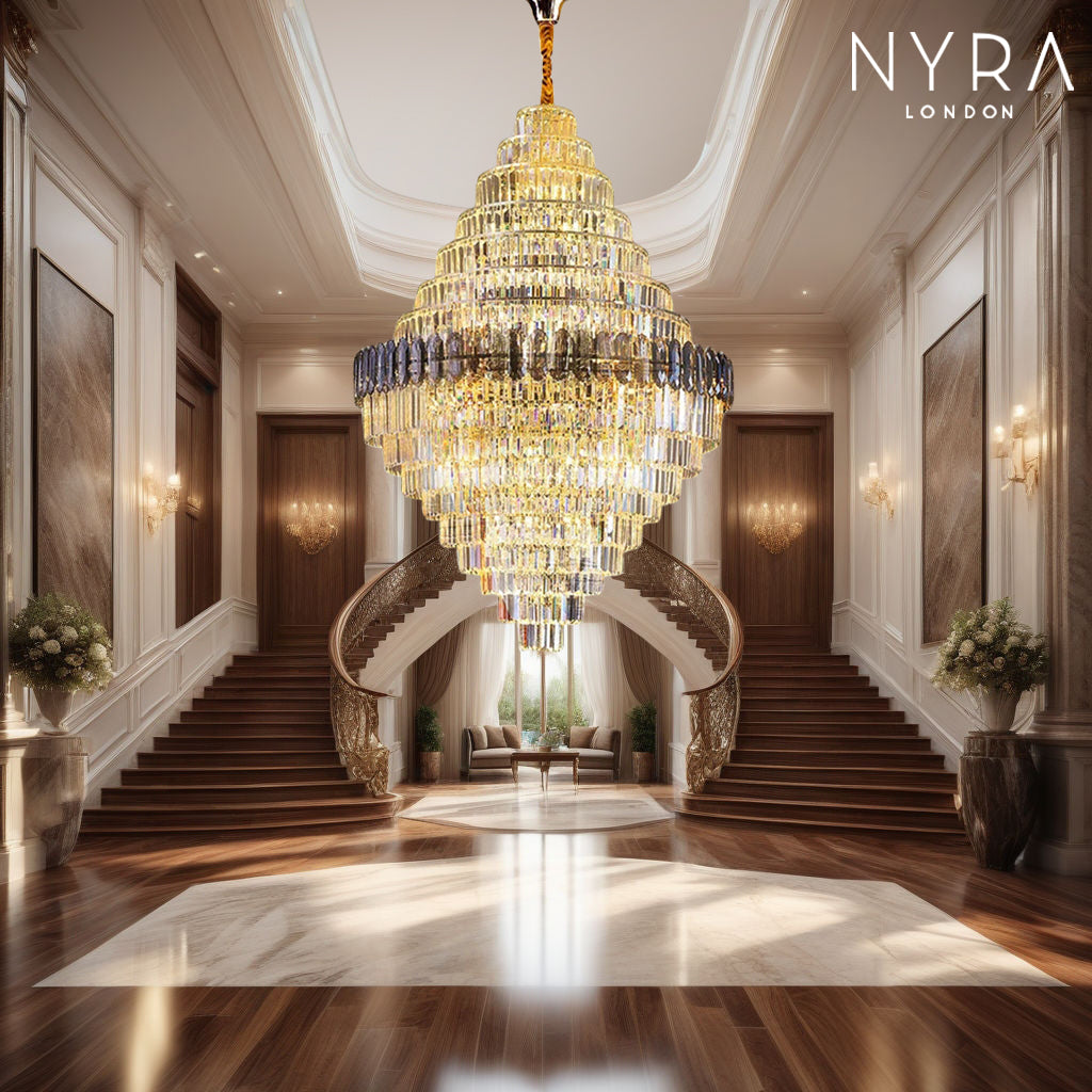 RoyaleGlow Anwar Crystal Chandelier Custom Size Luxury