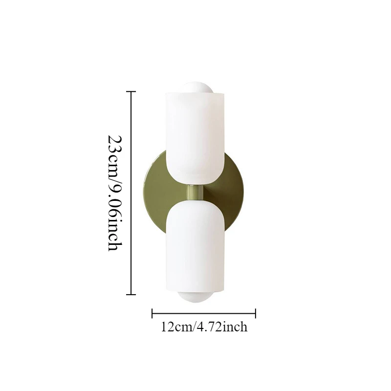 RoyaleGlow Double Head Wall Sconce - Vintage Glass Wall Light for Bedside, Dining & Hallway