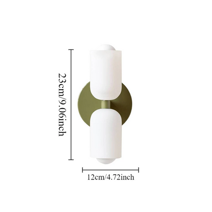 RoyaleGlow Double Head Wall Sconce - Vintage Glass Wall Light for Bedside, Dining & Hallway