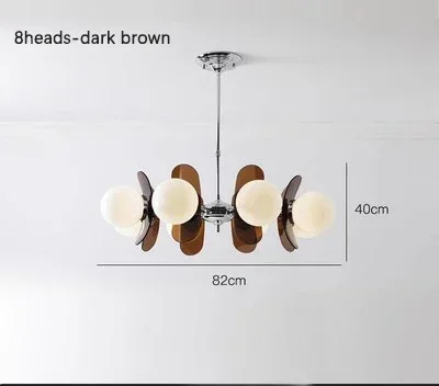 RoyaleGlow Italian Retro Glass And Metal Chandelier Vintage Pendant Light