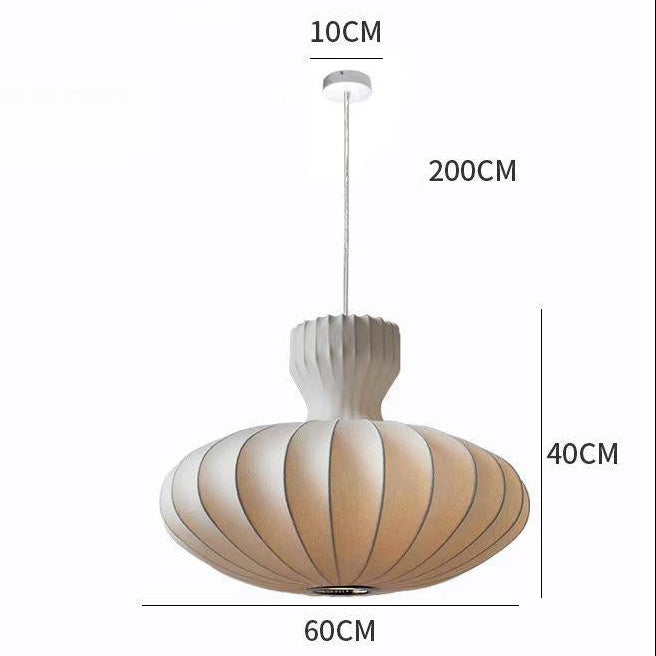 RoyaleGlow Nordic Minimalist Fluted Silk Pendant Chandelier LED Lamp