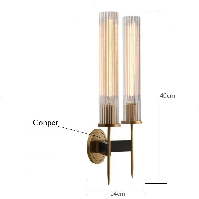 Lumora Modern Wall Sconce - Luxury Copper Glass Contemporary Design Premium Lighting