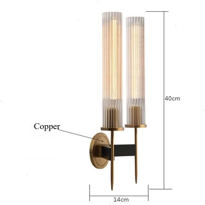 Lumora Modern Wall Sconce - Luxury Copper Glass Contemporary Design Premium Lighting
