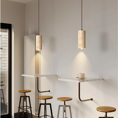 Royelux Natural Travertine Pendant Light Wabi Sabi Stone Hanging Lamp