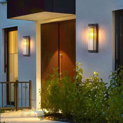 Royelux Solar Outdoor Vintage Ribbed IP65 Wall Sconce Light Fixture