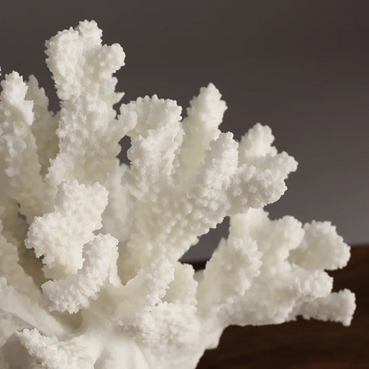 RoyaleGlow Coastal Coral Sculpture with Marble Base - Ocean-Inspired Resin Decor