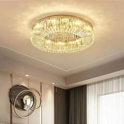 RoyaleGlow Luxury Crystal Ring Chandelier for Living Room & Dining Room Lighting
