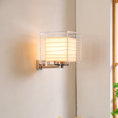 RoyaleGlow Modern Glass Cube Wall Sconce Lighting Fixture