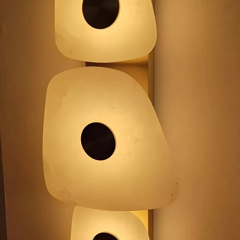 LuxRoyale Irregular Onyx Wall Sconce - Modern Stone LED Wall Light