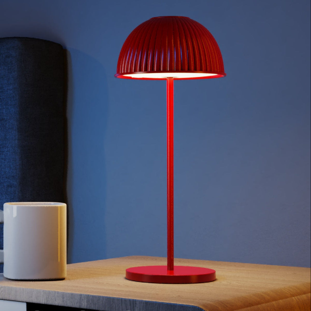 RoyaleGlow Modern Dome LED Table Lamp - Cordless, Dimmable Touch Control for Reading & Decor