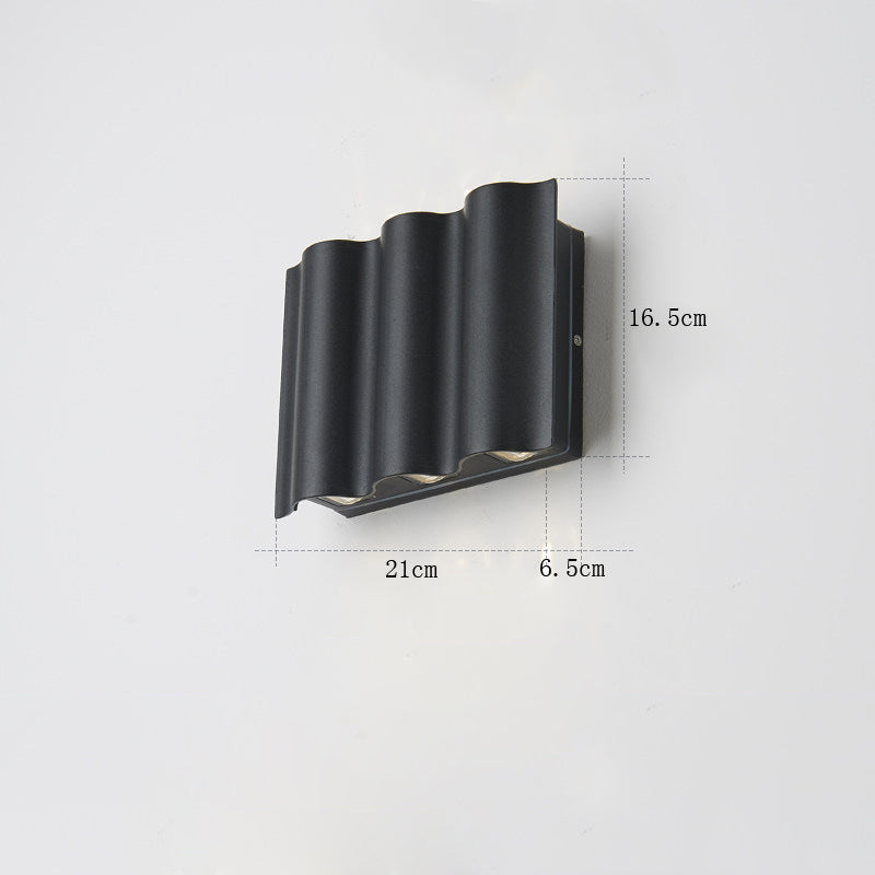 LuxRoyale Modern Outdoor Wall Sconce Black Up Down Light Fixture