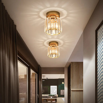Royelux Crystal Semi-Flush Pendant Light, Modern Hallway Elegant Ceiling Lamp Fixture