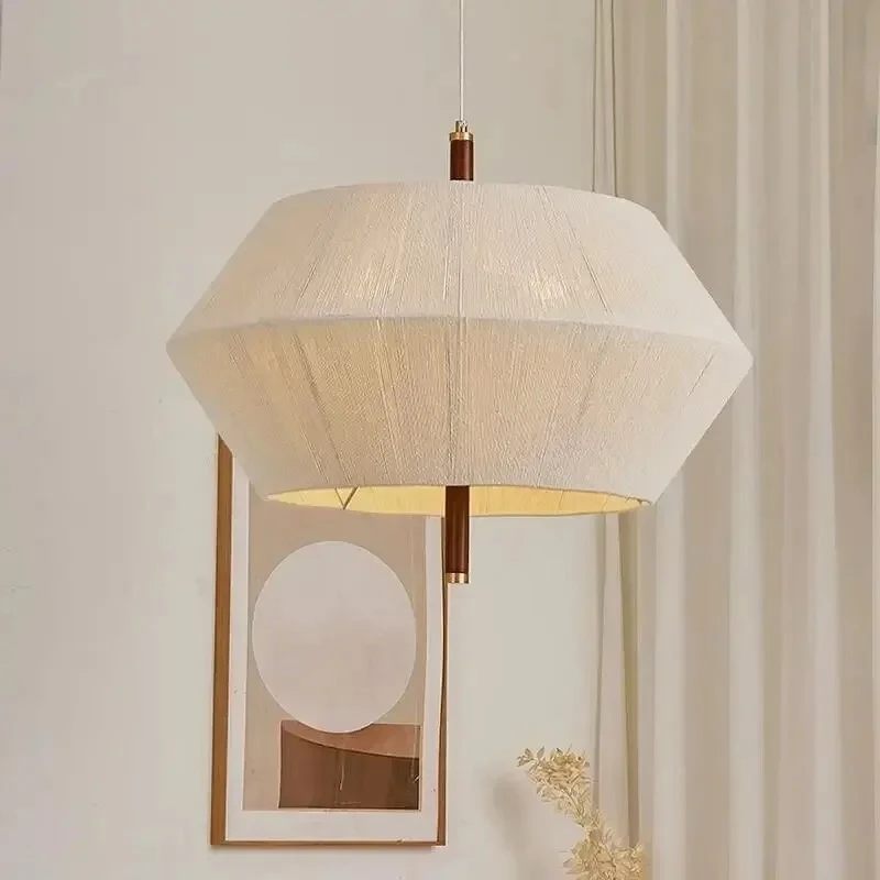 RoyaleGlow Japandi Hemp Rope Pendant Light - Modern Woven Ceiling Fixture