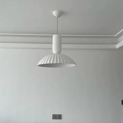 RoyaleGlow Pleated Dome Pendant Light - Modern Fluted Ceiling Fixture for Dining & Kitchen
