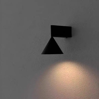 RoyaleGlow Minimalist Cone Wall Sconce - Black Brushed Aluminum Up Down Light