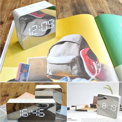 Royaleva Digital Alarm Clock Smart Mirror Desktop Bedside Nightlight