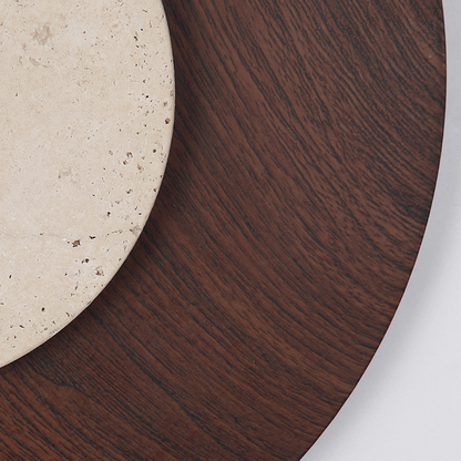 RoyaleGlow Yellow Travertine Round Wall Lamp-Modern Stone Lighting Fixture