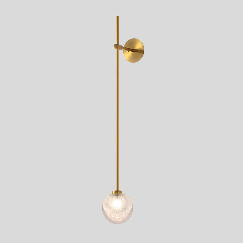RoyaleGlow Modern Black & Gold Wall Sconce with Bubble Glass Globe