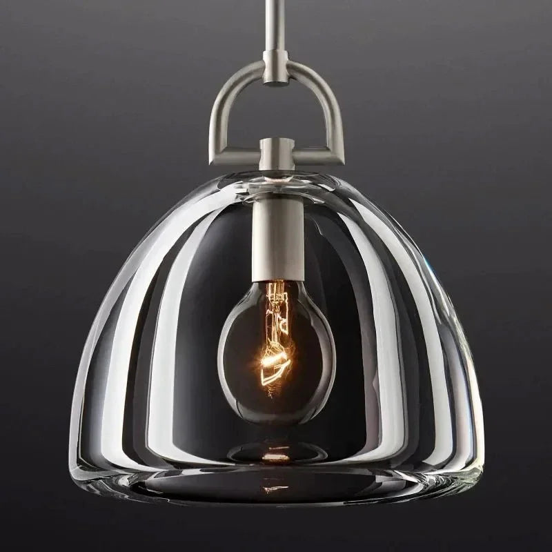 Royelux Modern Brass & Clear Glass Dome Pendant Light for Kitchen Island
