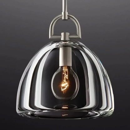 Royelux Modern Brass & Clear Glass Dome Pendant Light for Kitchen Island