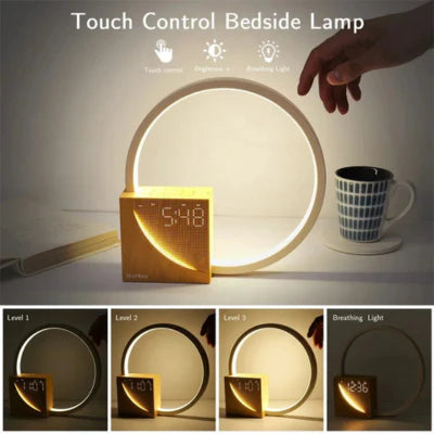Luxora Touch Bedside Table Lamp with Natural Sounds and Alarm Clock