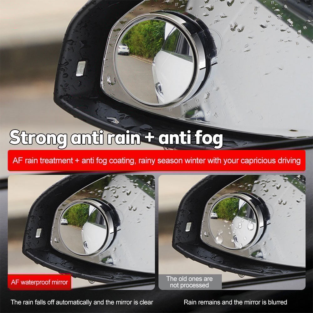 RoyaleGlow Car Convex Blind Spot Mirror 360° Adjustable View