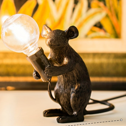 RoyaleGlow Cheese Guardian Table Lamp – USB Resin Downlight with Button Control