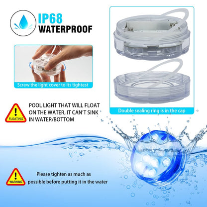 RoyaleGlow Submersible LED Pool Lights 10 Lamps Set