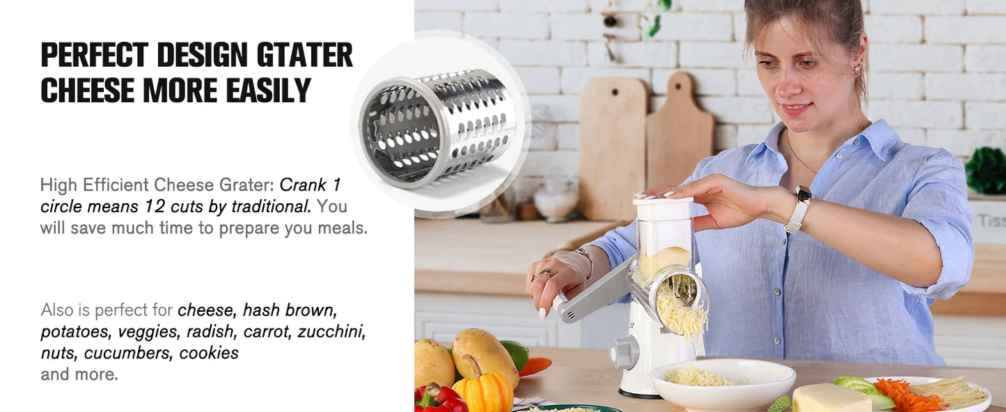 Luxora Rotary Cheese Vegetable Manual Grater for Fast Meal Prep
