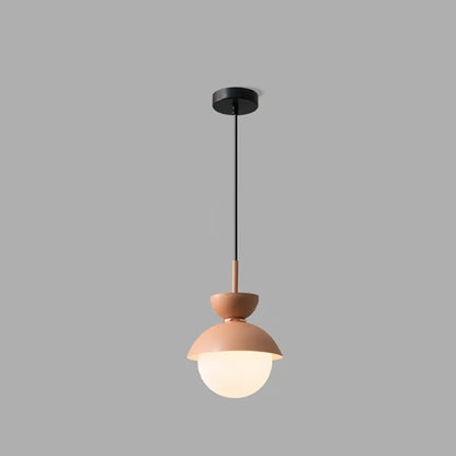 RoyaleGlow Mid-Century Modern Orb Pendant Light with Matte Metal & Glass Shade