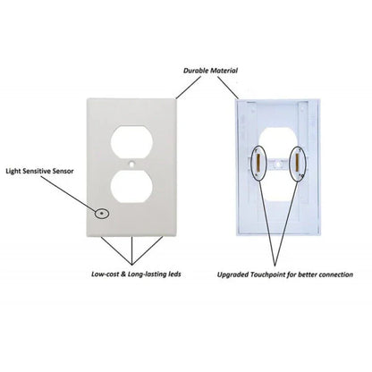Royaleva 4-Pack: LED Night Light Outlet Cover – Assorted Styles
