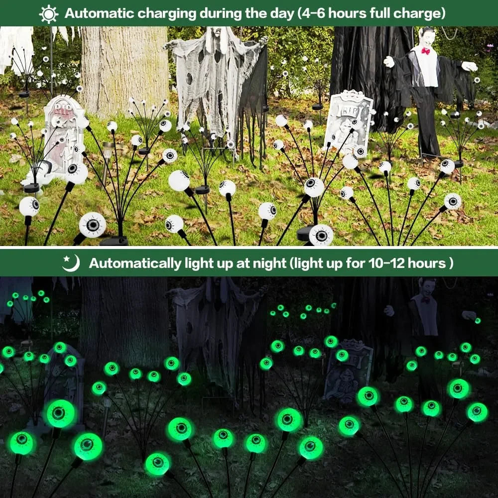 4-Packs Halloween Solar Scary Eyeball Lights 5