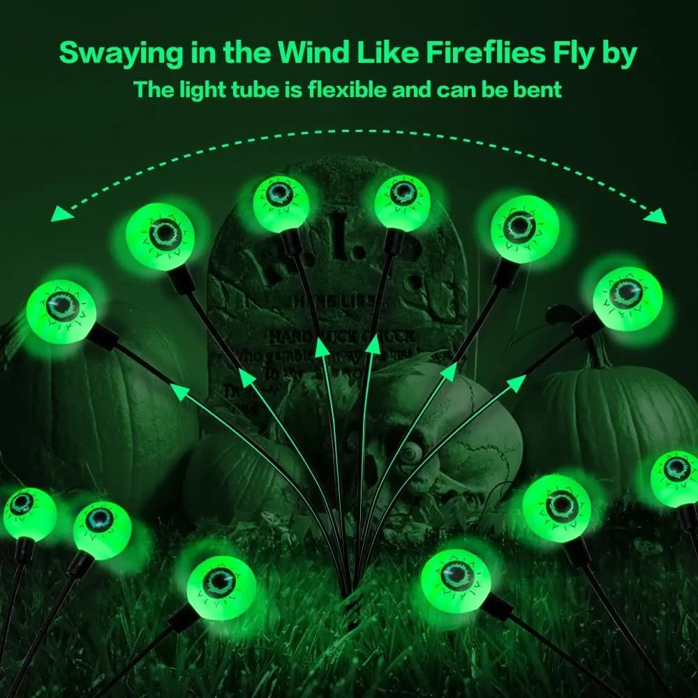 4-Packs Halloween Solar Scary Eyeball Lights 6