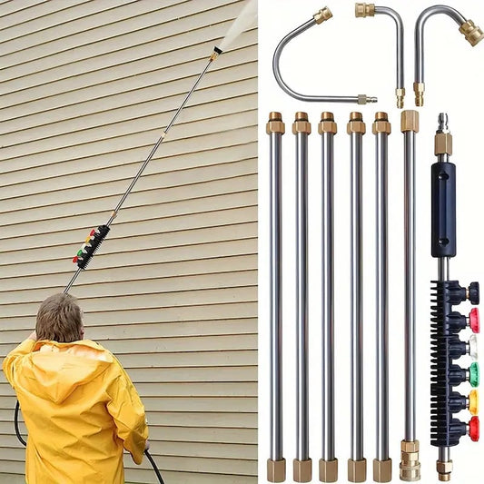 Luxora 4000 PSI Telescoping High Pressure Washer Wand Set for Gutter & Roof Drainage & Walls Cleaning