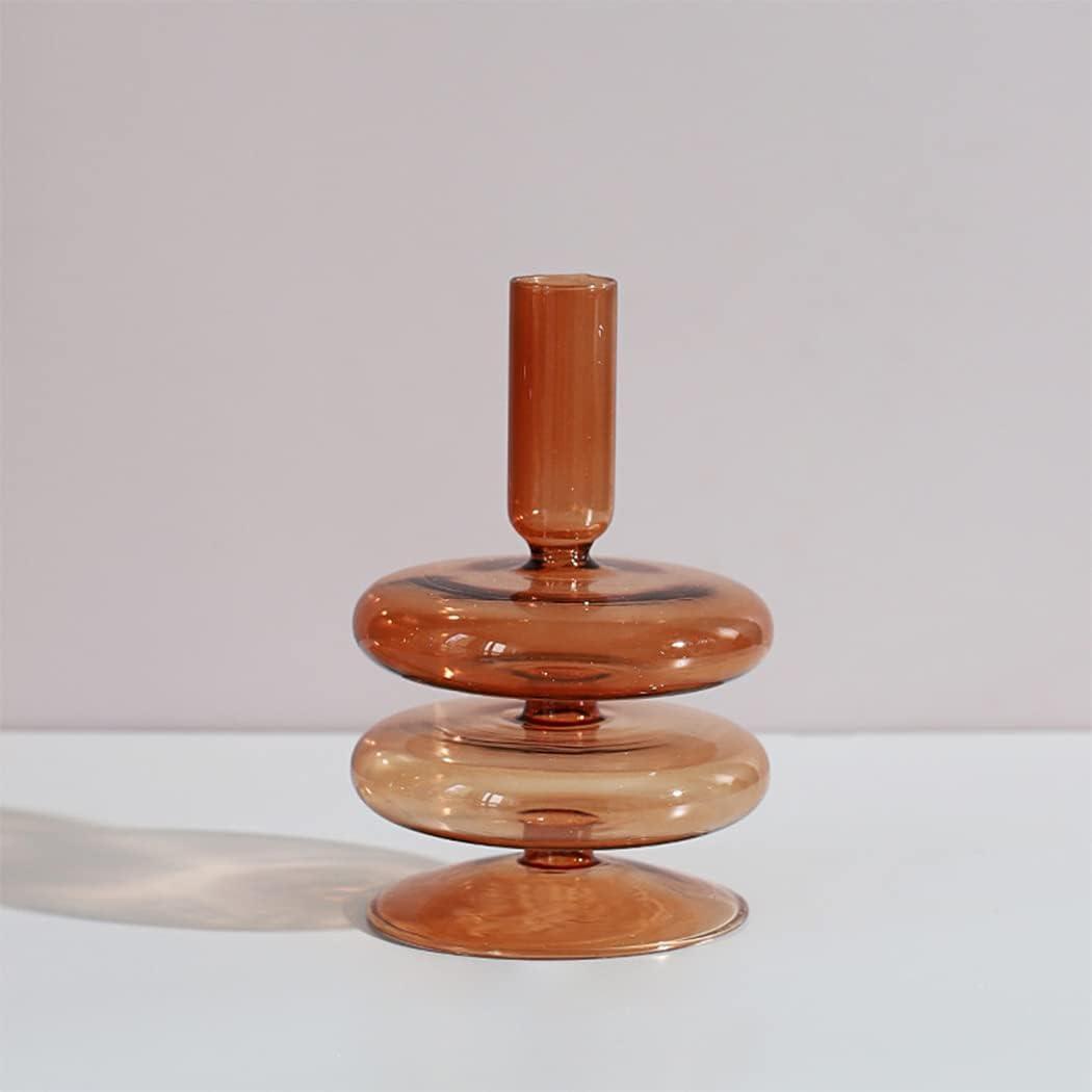Royaleva Handmade Glass Candle Holders - Elegant Decorative Accent Pieces