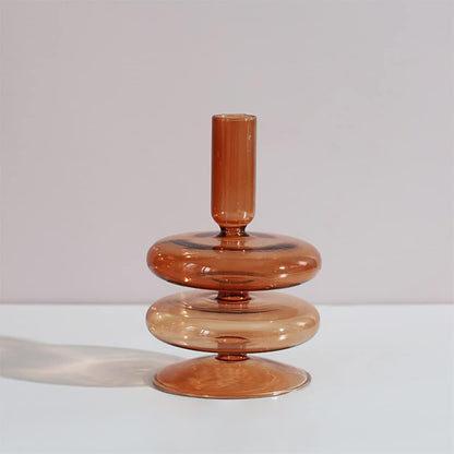 Royaleva Handmade Glass Candle Holders - Elegant Decorative Accent Pieces