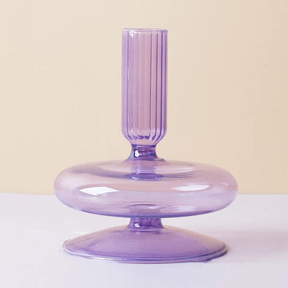 Royaleva Handmade Glass Candle Holders - Elegant Decorative Accent Pieces
