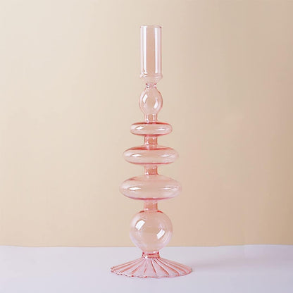 Royaleva Handmade Glass Candle Holders - Elegant Decorative Accent Pieces
