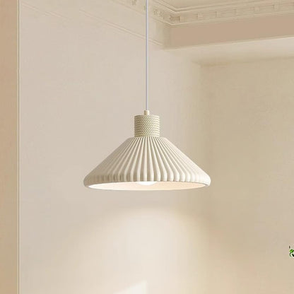 RoyaleGlow Modern Pleated Cone Pendant Light for Dining Room & Kitchen Island