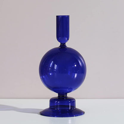 Royaleva Handmade Glass Candle Holders - Elegant Decorative Accent Pieces