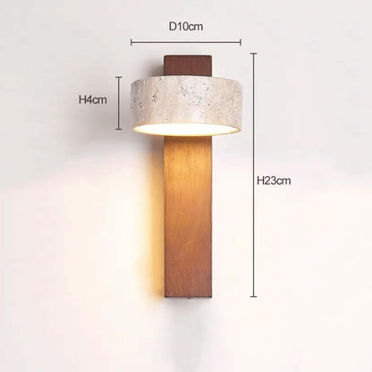 LuxRoyale Travertine Wall Lamp Elegant Warm Glow for Hallway