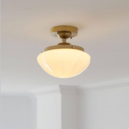 Royallure White Jade Glass Chandelier with Antique Copper Finish for Living Room & Entryway