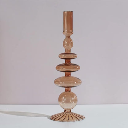 Royaleva Handmade Glass Candle Holders - Elegant Decorative Accent Pieces