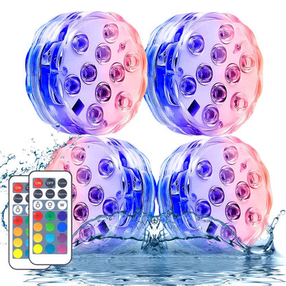 RoyaleGlow Submersible LED Pool Lights 10 Lamps Set