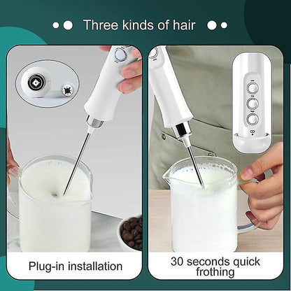 Royallure Wireless Electric Milk Frother 3-Speed Handheld USB Foam Maker