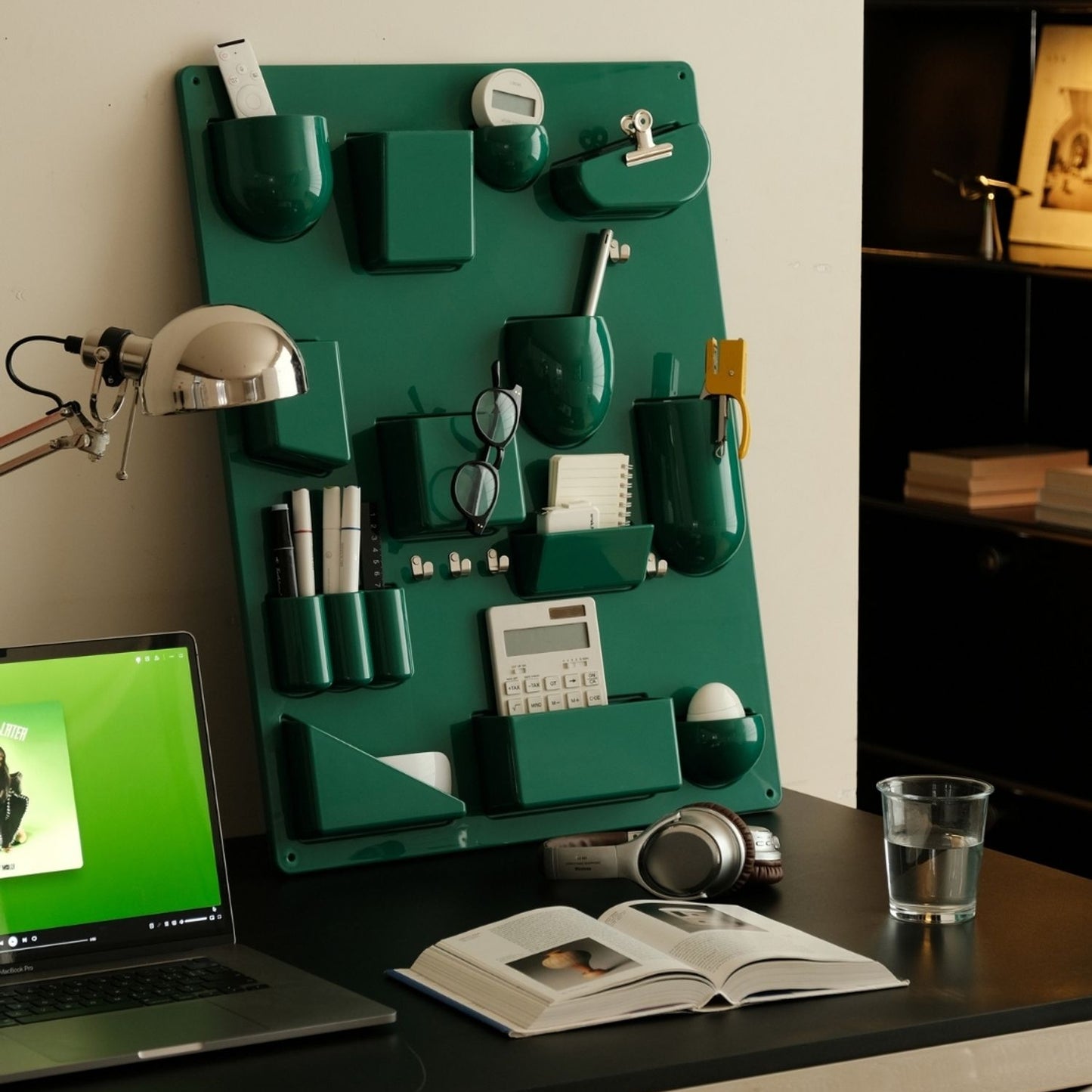 LuxRoyale 15-Slot Wall Organizer - Modern Modular Storage Rack with Hooks for Home & Office