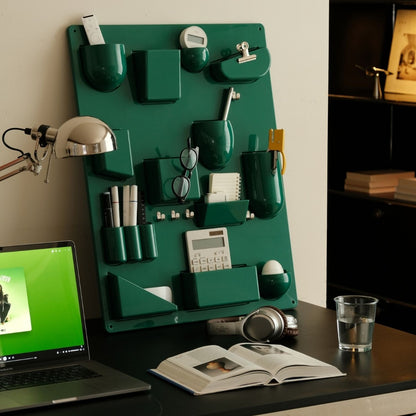 LuxRoyale 15-Slot Wall Organizer - Modern Modular Storage Rack with Hooks for Home & Office